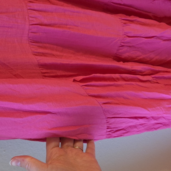 Maeve By Anthropologie Marlene Tiered Pink Maxi Dress Size L Sleeveless - Picture 6 of 10